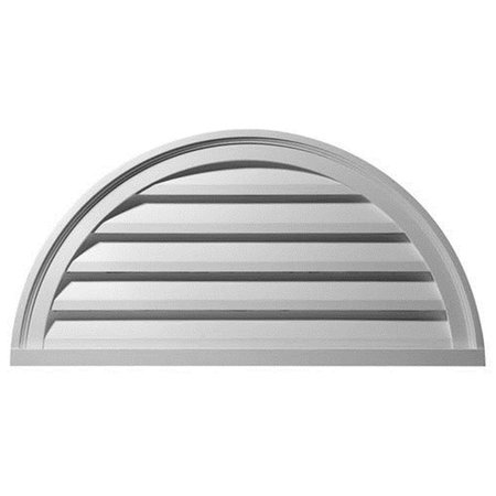 DWELLINGDESIGNS 40 in. W x 20 in. H Architectural Half Round Gable Vent LouverFunctional DW287724